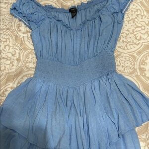 Rue21 Blue Off-Shoulder Jumpsuit